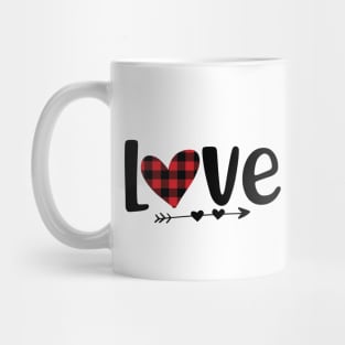 Love buffalo plaid heart valentine design Mug